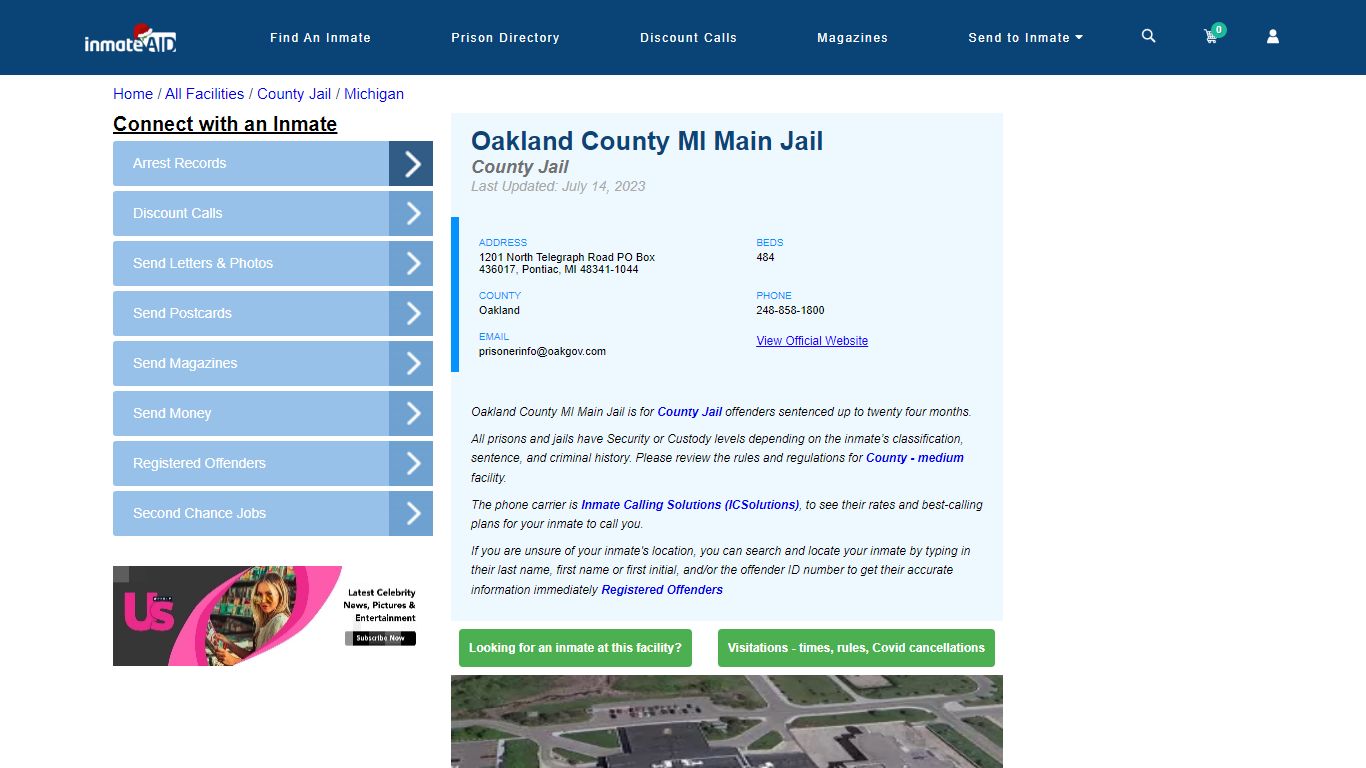 Oakland County MI Main Jail - Inmate Locator - Pontiac, MI